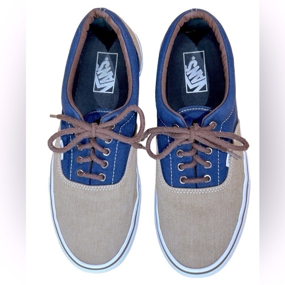 Vans Era T&H Lace-up Canvas Skate Shoe Blue/Khaki/Brown Unisex (M)9/(W)10.5 - Picture 3 of 8